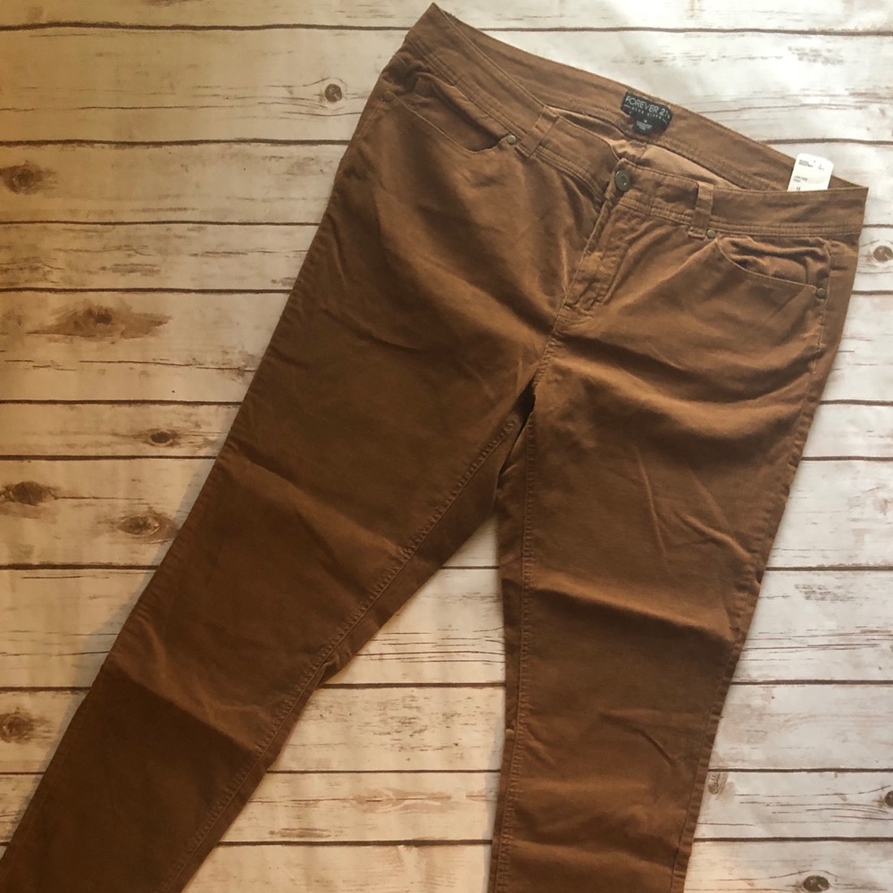 Chestnut corduroy plus size pants